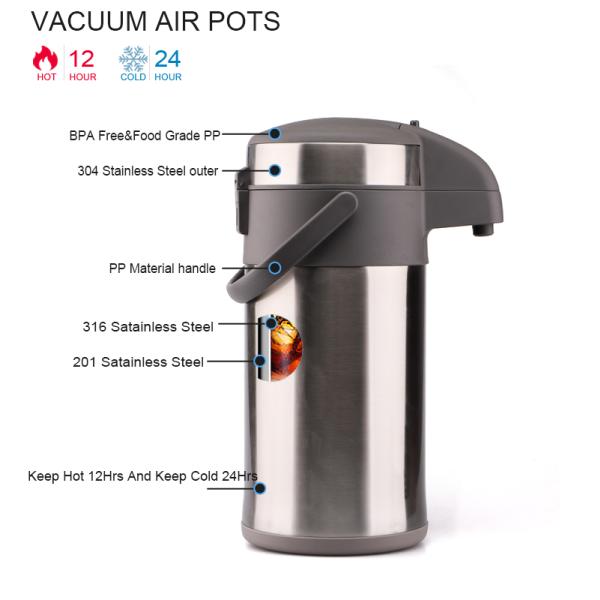 4L Vacuum Coffee Pot SUS316 Thermo Air Pot Electric Kettle Baby Milk Water Keep Warm