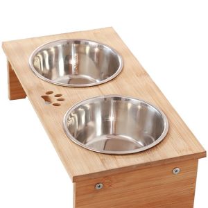 1L Capacity Automated Pet Feeder with Elevated Dual Bowls Multifunctional Design