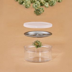 Easy Open 100ml Clear Plastic Cylinder Weed Packaging Can