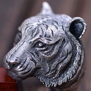 Mens Retro Thailand 925 Sterling Silver Ring with Tiger Design (XH052020)