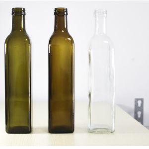 China 100ml 250ml 500ml 750ml 1L Square Marasca Glass Bottle for Cooking Oil Customized Bottle Color on sale