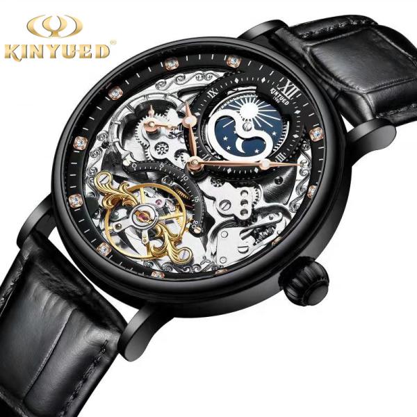 KINYUED New design Multifunctional mechanical watch Tourbillon mechanical