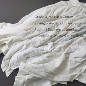 Low lint Cotton Rags Kg White Elastic Knitting T-shirt Rags Recycled Cotton