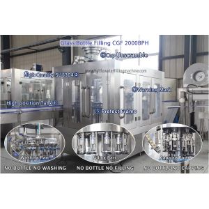 Low Consumption 3000bph 75mm Diameter Glass Bottle Filling Line