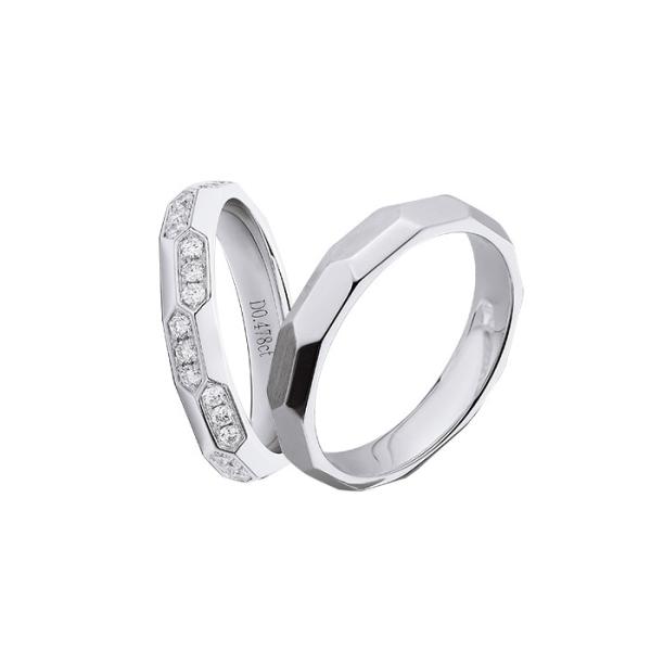 Buy Geometric Pattern Design Manual Inlay 9.8g Couple Pair Rings at wholesale prices