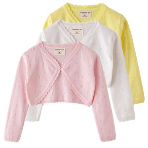 Quality Summer Cotton Knitted Cardigan Top Toddler Children Kids Girls Sweater for sale