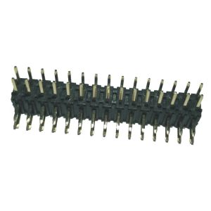Quality Right Angle Pin Header 2mm Pitch Connector , PA9T Black Double Row for sale