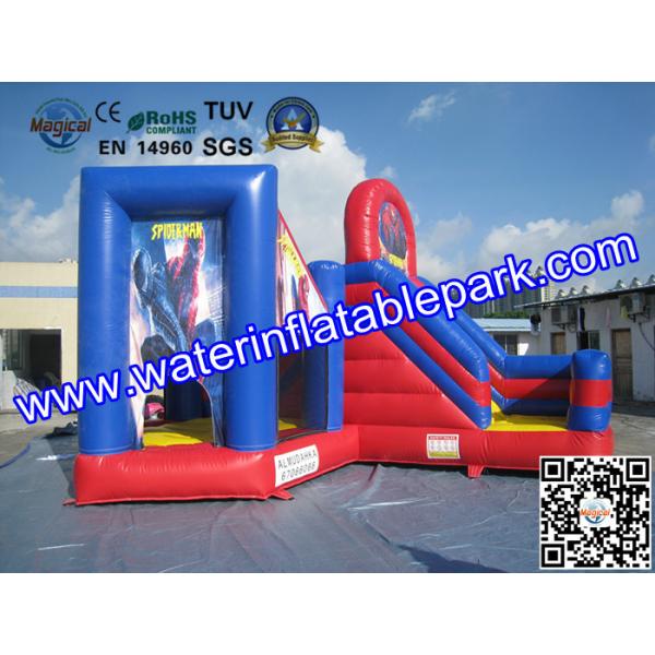 Buy Red Blue Commercial Outdoor Inflatable Spiderman Jumper Combo Durable at wholesale prices