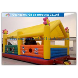 Sunflower Waterproof Inflatable Amusement Park 0.55mm PVC Tarpaulin For Kids