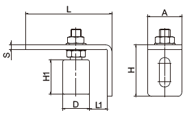 280kg Sliding Gate Guide Bracket Zinc Plated Steel Sliding Door Guide Bracket With Nylon Rollers