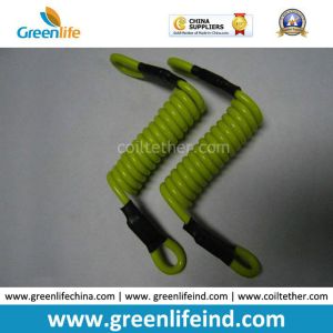 China Short Strong Green Plastic Tooling Coil Lanyard Cable on sale