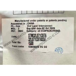 China Microcontroller MCU STM32L071CBT6
 Low-Power 32-Bit Single-Core Embedded MCU
 on sale China Microcontroller MCU STM32L071CBT6
 Low-Power 32-Bit Single-Core Embedded MCU
 on sale
