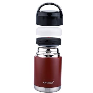 Thermos Vacuum Food Container With Bowl Handheld Stainless Steel Food Jar For