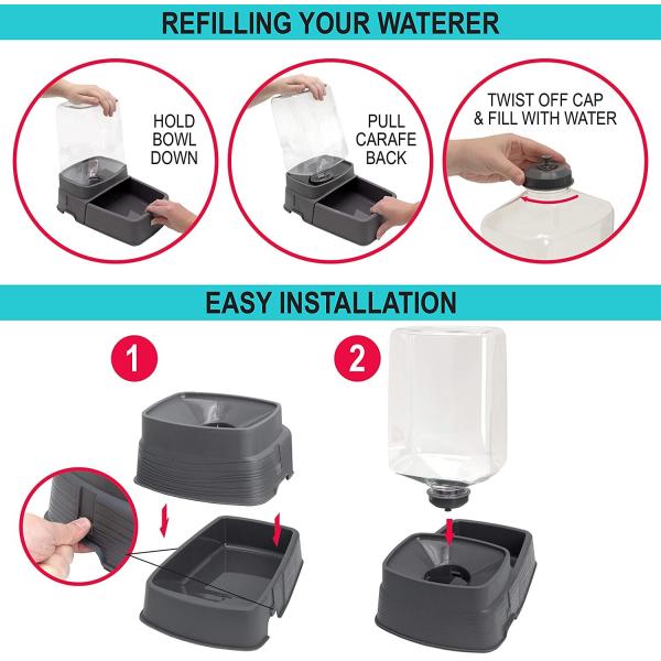 Stainless Steel Pet Food Bowls Raised Gravity Feed