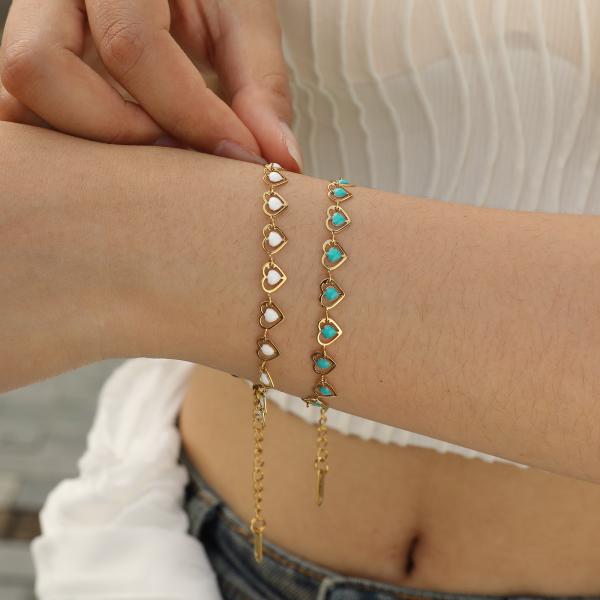 Women Jewelry Gold Plated Stainless Steel Chain Link Bracelet