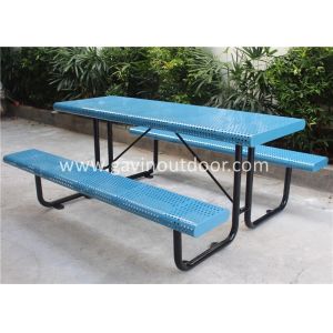 Waterproof Metal Picnic Table With Benches Anti Rust Durable Weather Resistant