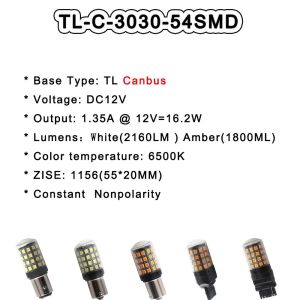 NO ERROR 3030SMD White Amber Car LED Rear Lights