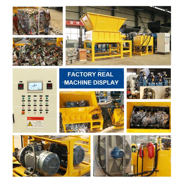 Hydraulic Type Scrap Bicycle Car Motor Tyre Two Shaft Metal Shredder Machine Scrap Metal Recycling Shredder