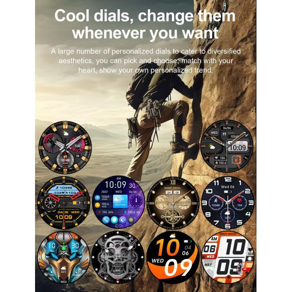 K65 SmartWatch Magnetic charging 1.43 Inch Smart Watch Blood Pressure Oxygen Heart Rate