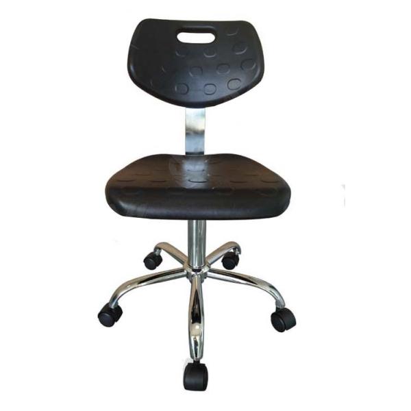 Workplace Anti Static Stool ESD Safe Chairs Polyurethane Material Chrome Five