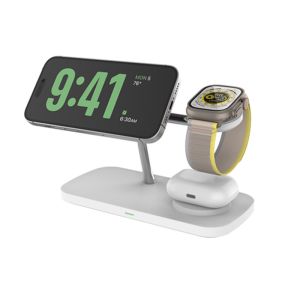 Black And White QI2 All In 1 Foldable Wireless Charger For Iphone Iwatch