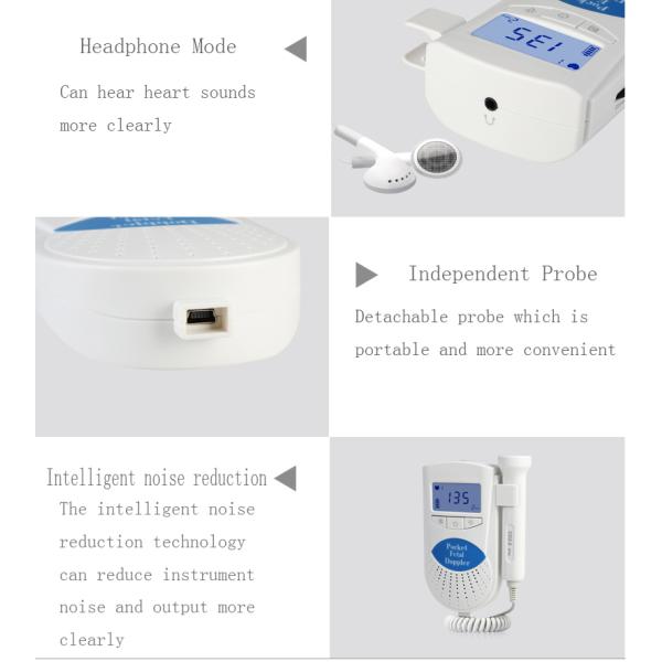 Household Ultrasound Probe Pocket Fetal Doppler For Baby Heart Beat Rate High Sensitive