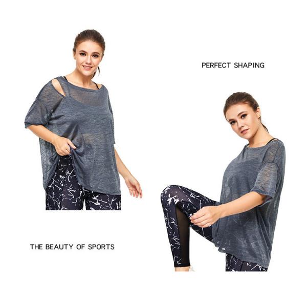 Light Weight 140g Women'S Plus Size Yoga Wear Short Sleeve T Shirts