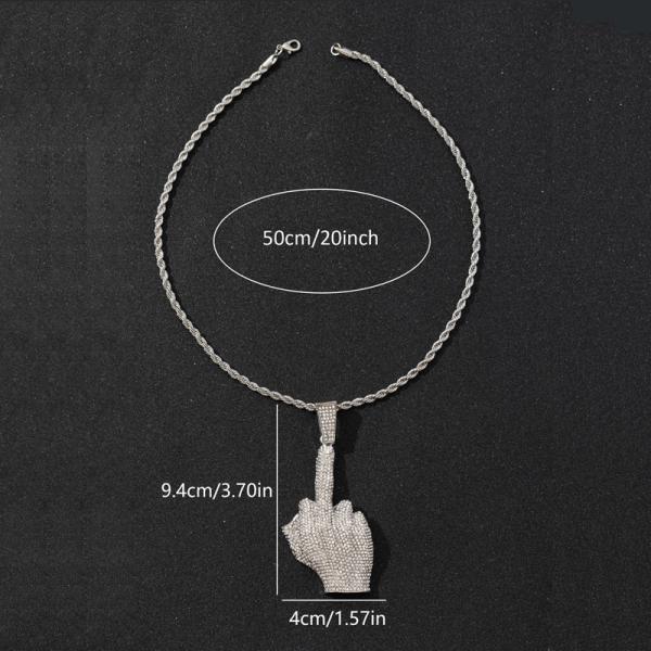 Fashion Hip Hop Finger Pendant Necklace Hiphop 4mm Twist Rope Chain Necklaces For Women Men Jewelry Party Gifts