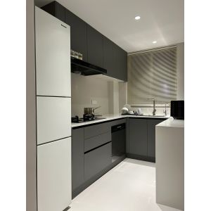 Modern Kitchen Cabinet with Marble Countertop for Apartments