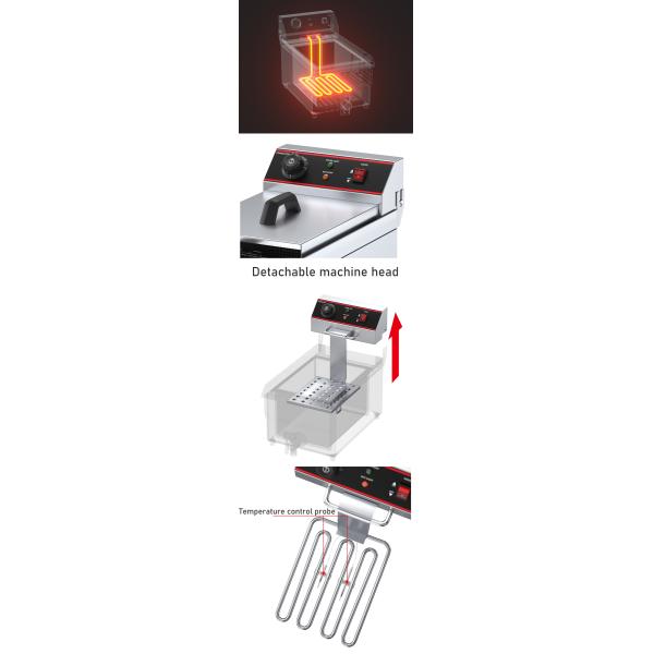 13L Commercial Electric Deep Fryers With Oil Valve 290*360*520mm