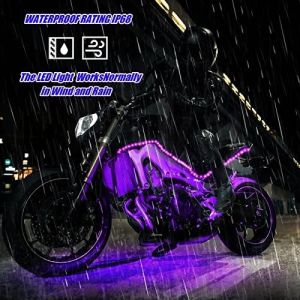 Smart LED Music Sync Color Changing Lights Motorcycle RGB Light Kit APP Remote