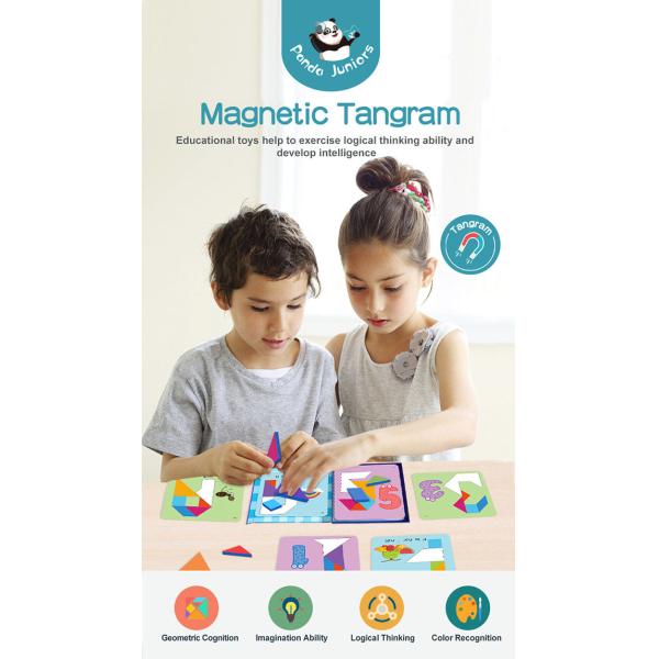 Level Up Magnetic Wooden Tangram Puzzle Educational Games And Puzzles Physical Development 0