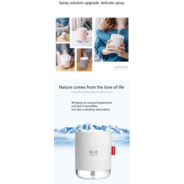 Portable H2O Humidifier Cool-Mist Impeller Humidifier with ABS PP Silica Gel Material