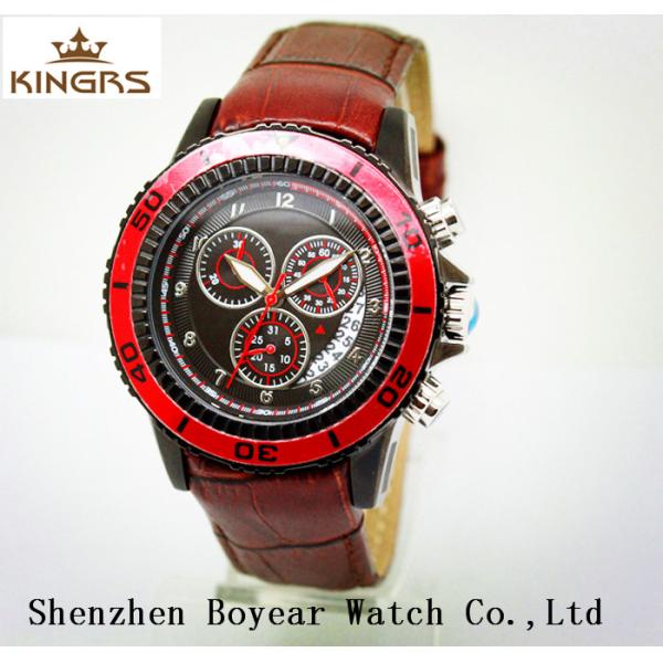Water Resistant Red Multifunction Wrist Watch For Men 2.2 * 2.0cm,multifunction wrist watch