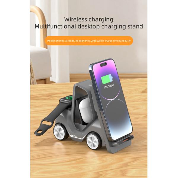 Buy 4 In1 Fast 15w Wireless Charging Station Car Shape Truck Shaped With Night Light at wholesale prices