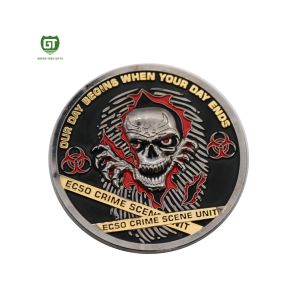 two-sided metal crafts engravable firefighter challenge coins