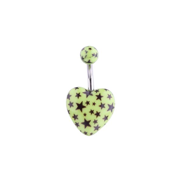 New arrival heart shape belly ring piercing jewelry 14G surgical steel navel belly ring