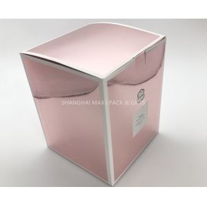 Pink Folding Cardboard Gift Boxes , Gold Foil Gift Boxes Holographic Advertising