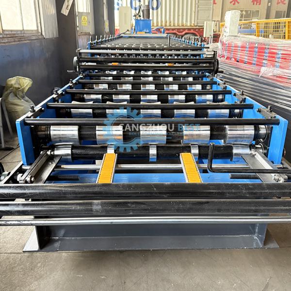 Corrugated Trapezodial Double Layer Steel Profile Making Roll Forming Machine
