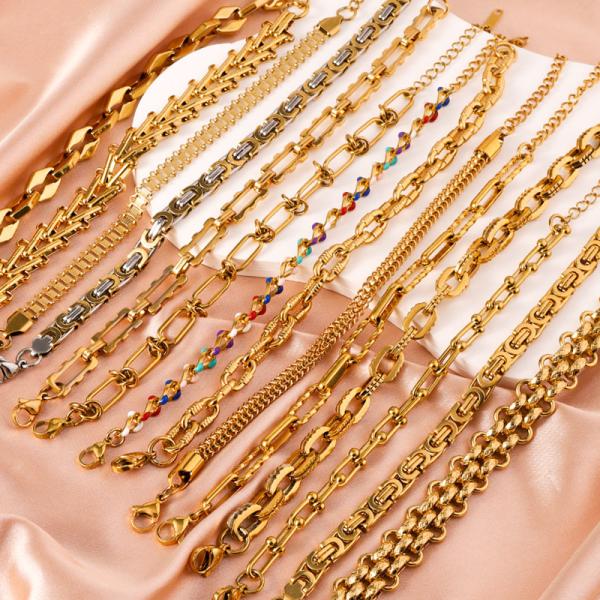 Gold Plated Stainless Steel Bracelet Women'S Memorial Eangagement Couple Gift Bracelets