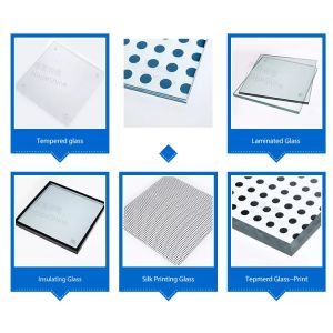 Safety Float Tempered 4mm Toughened Glass Blue Dark Grey Ultra Clear Custom Size