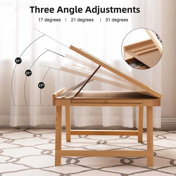 Folding Wooden Table Jigsaw Puzzle Board for AJUNION 1000 Piece Puzzle 31.1 x 22 x 2.4