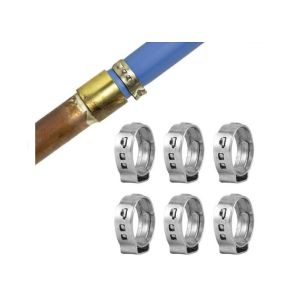 Plumbing System Tumbled SUS304 Single Ear Stepless Hose Clamps