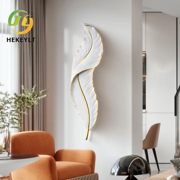 Buy Creative Nordic Leaves Background Wall Light Modern Simple Bed Porch Corridor Sofa Wall Lamp at wholesale prices