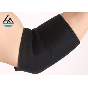 Black Neoprene Elbow Sleeve / Elbow Compression Sleeve For Weightlifting