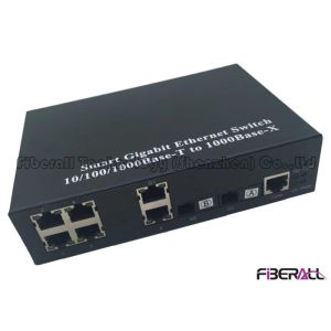 Ring Ethernet Smart Media Converter With 6 LAN Ports And 2 SC Simplex Fiber