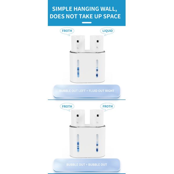 The new P16 automatic sensor soap dispenser, electric foam machine, dual-head soap dispenser, wall-mounted hand sanitizer machine