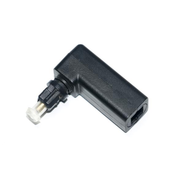 Toslink Female to Toslink Male Optical 90 Degree Right Angle Audio Cable Adapter Stereo Audio Converter 360 Rotates