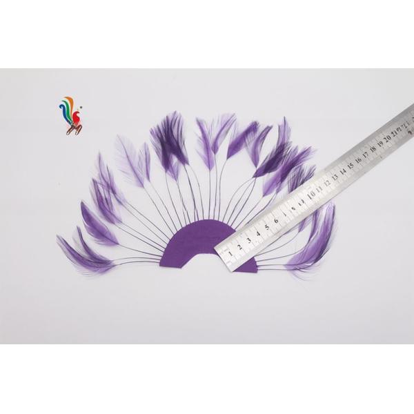 Stripped Heckle Feather Fan , Goose Hand Held Feather Fans For Decoration