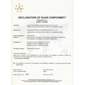 ShanDong ZhongXin Dison Power Supply Co., Ltd. Certifications